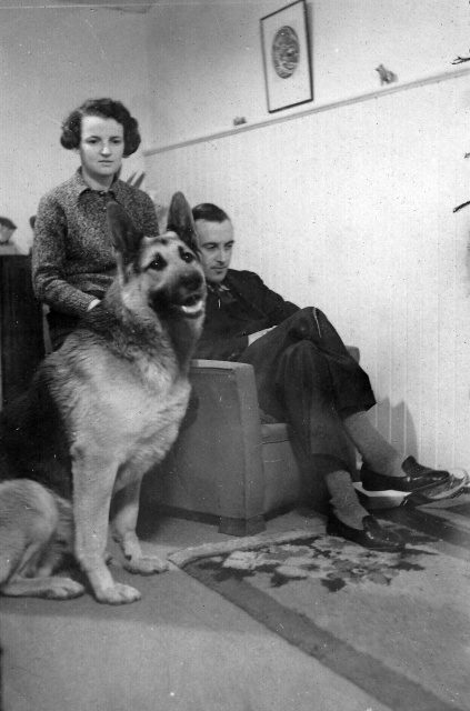 Peg and John Bowden with Thor, 1936